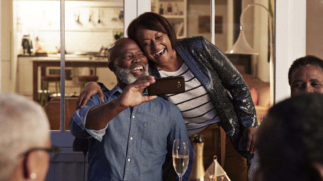 Retired couple taking a selfie