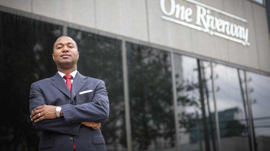 Advisor Mark Haywood in front of office building on how to start a financial plan