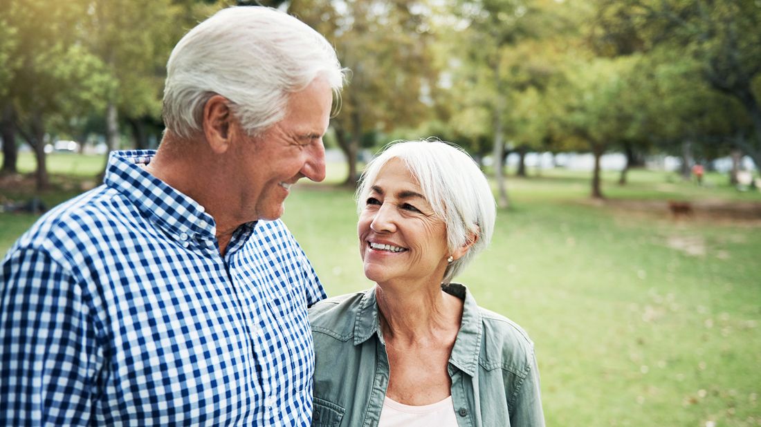 senior couple at park