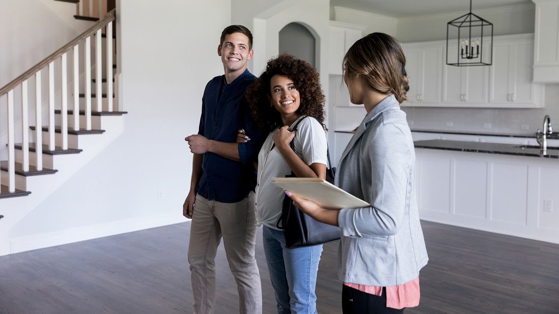 couple looking at new home