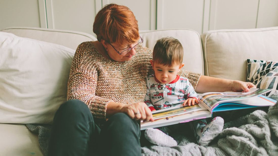 Grandmother thinking of giving money to her grandchild