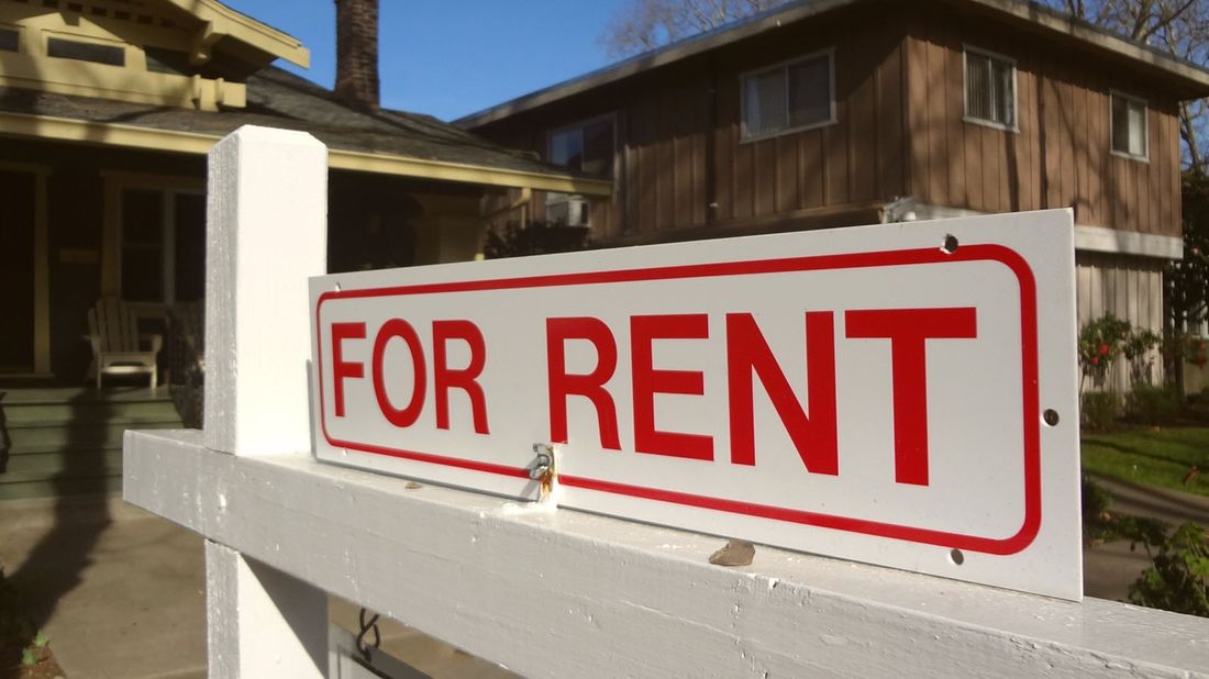 For rent sign in front of property