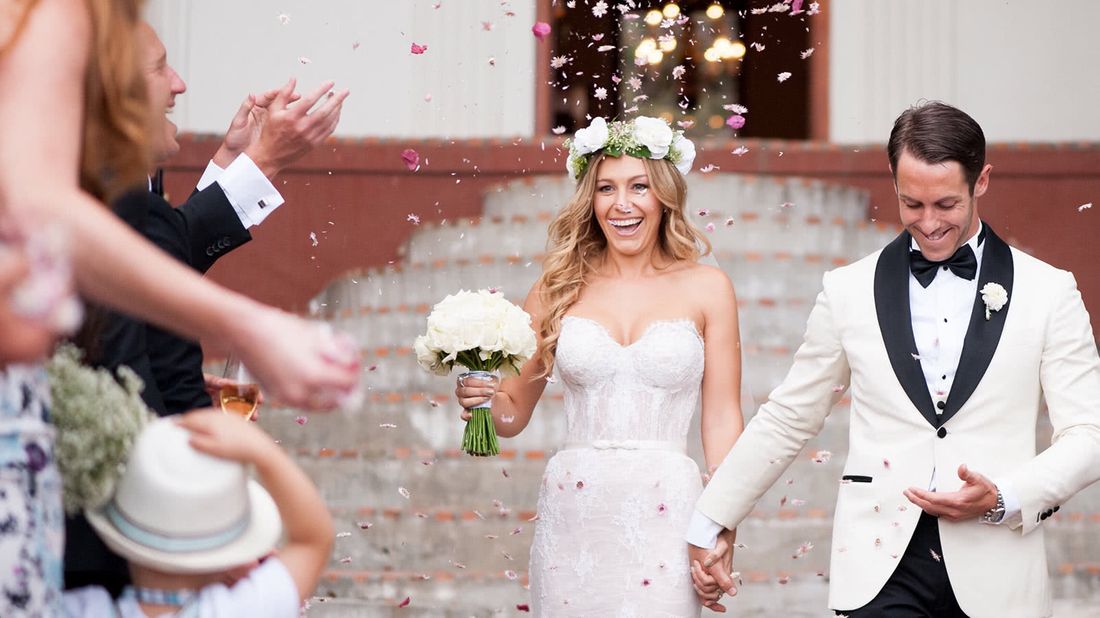 Couple on their wedding day.