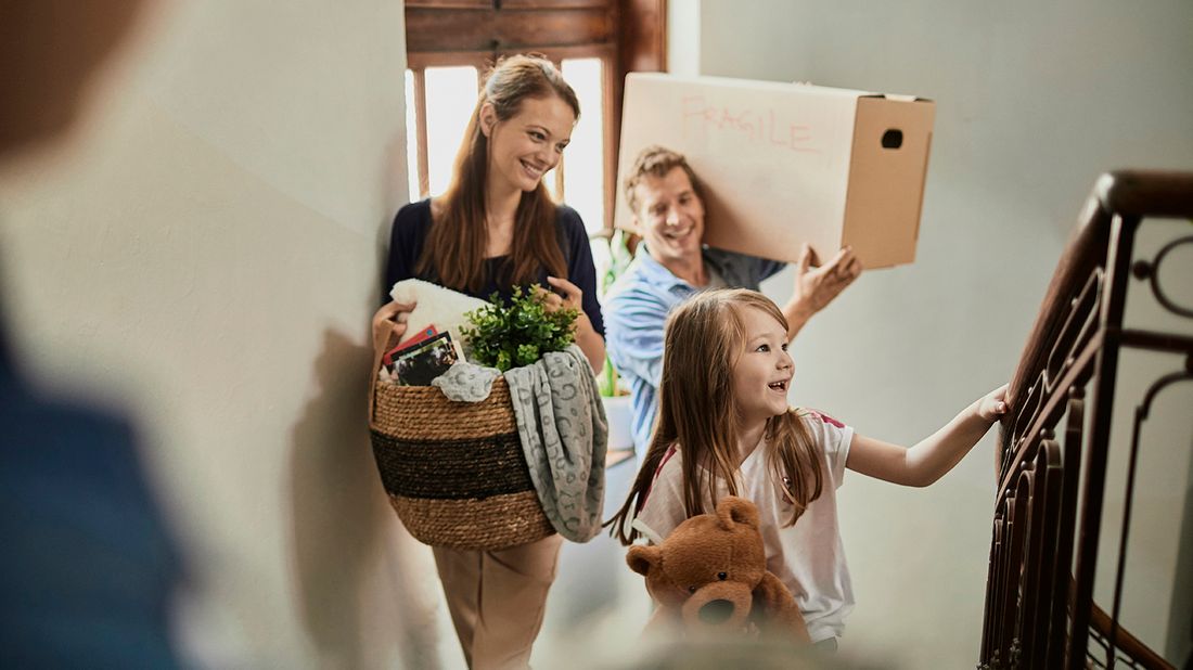 family moving into new home