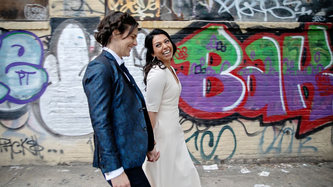 Stana and Julie elopement wedding in New York City 