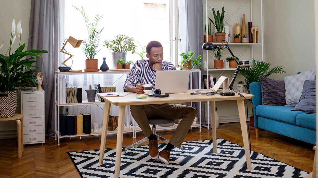 man working from home 