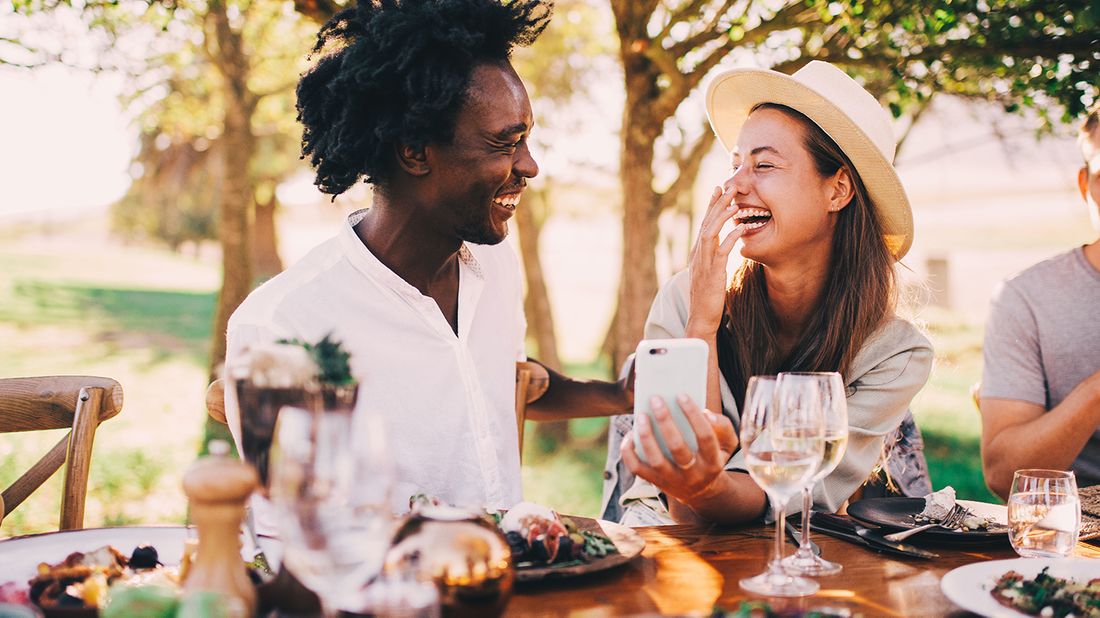 couple at a picnic party