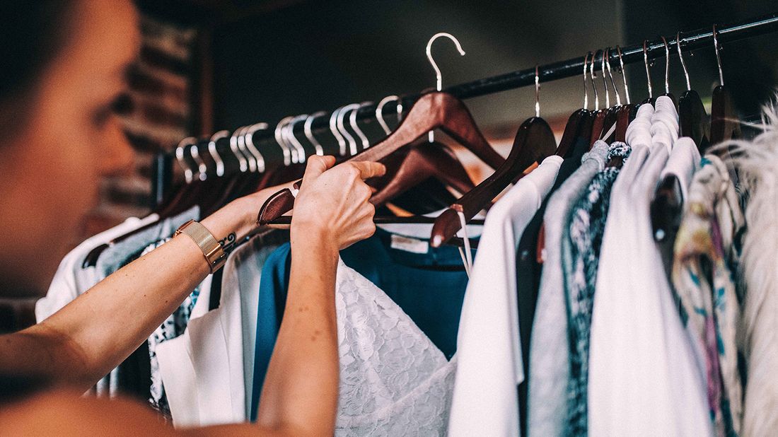 woman cleaning out closet