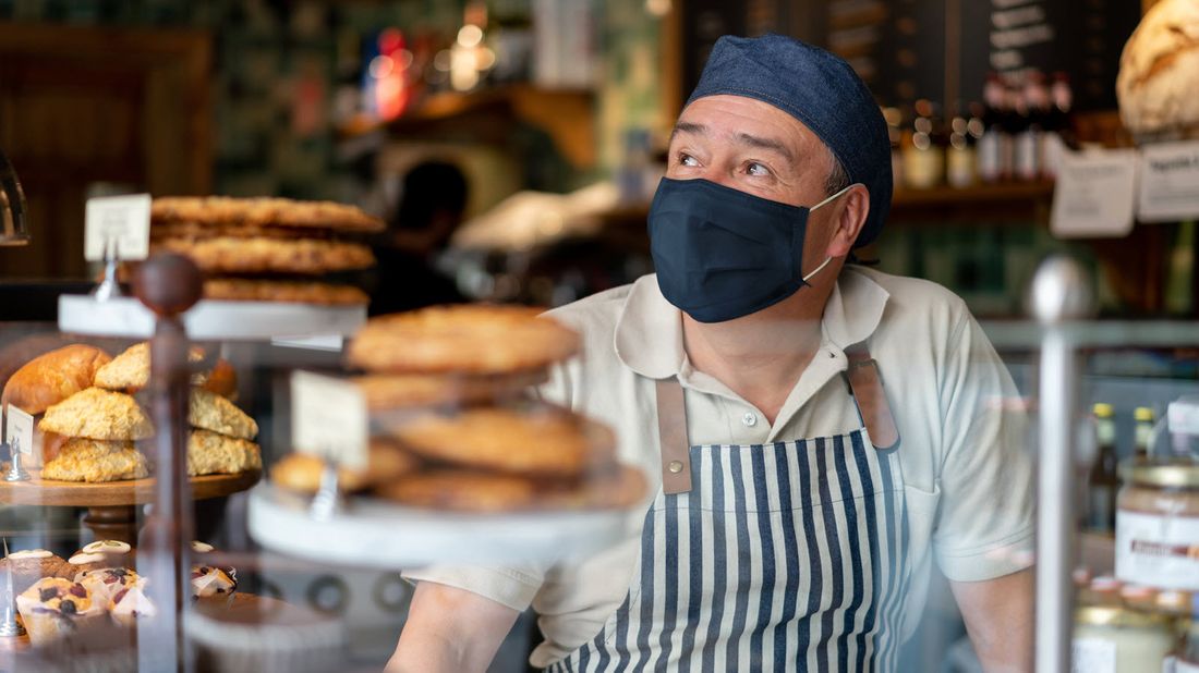 Business owner in his café.