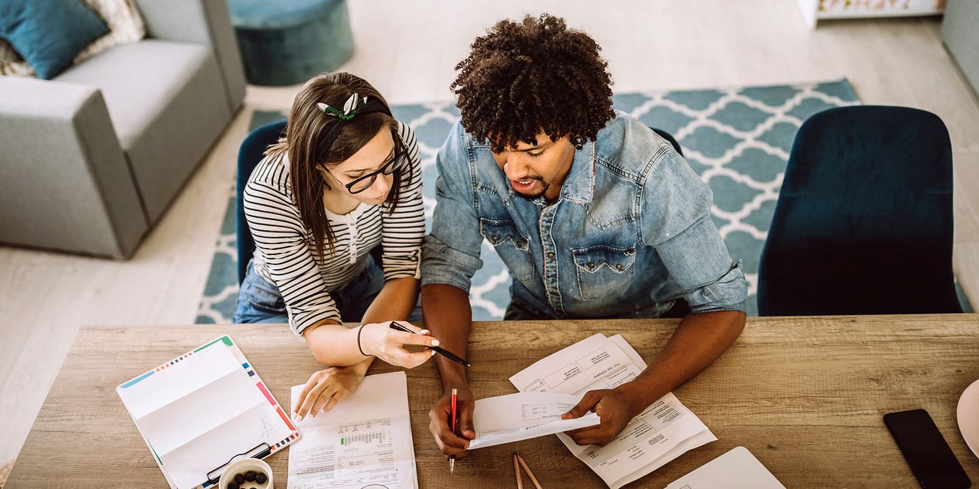 couple planning their household budget
