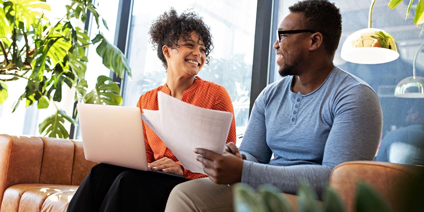couple reviewing their tax documents