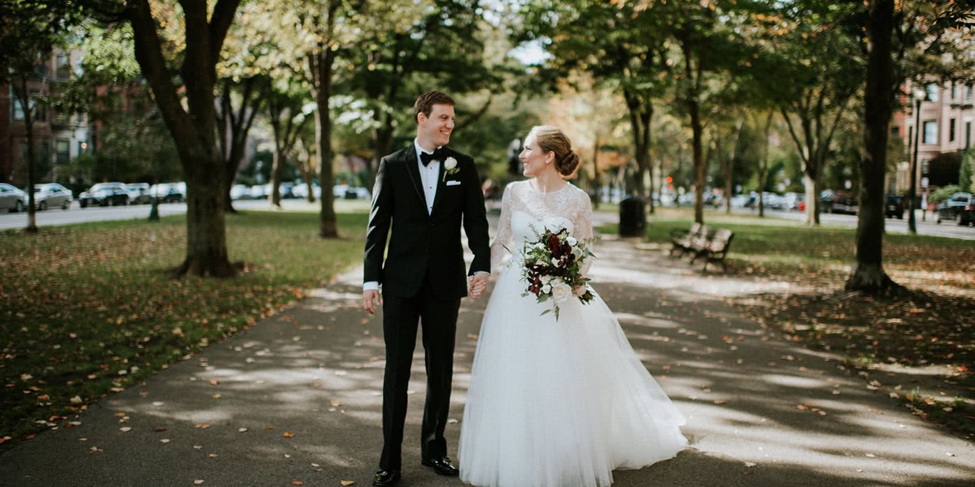 Emma Haak McKinley and Brian with her husband, Brian, on their wedding day.