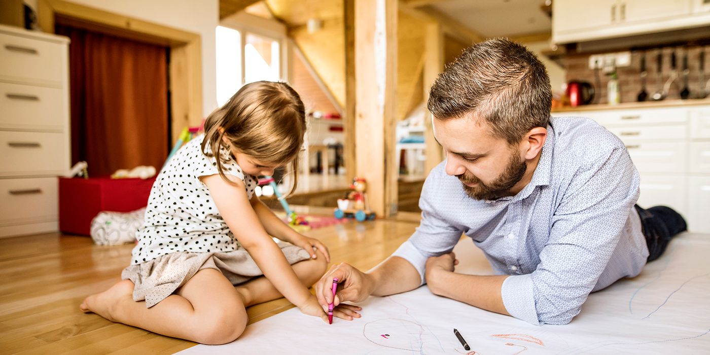 dad and daughter brainstorming home design