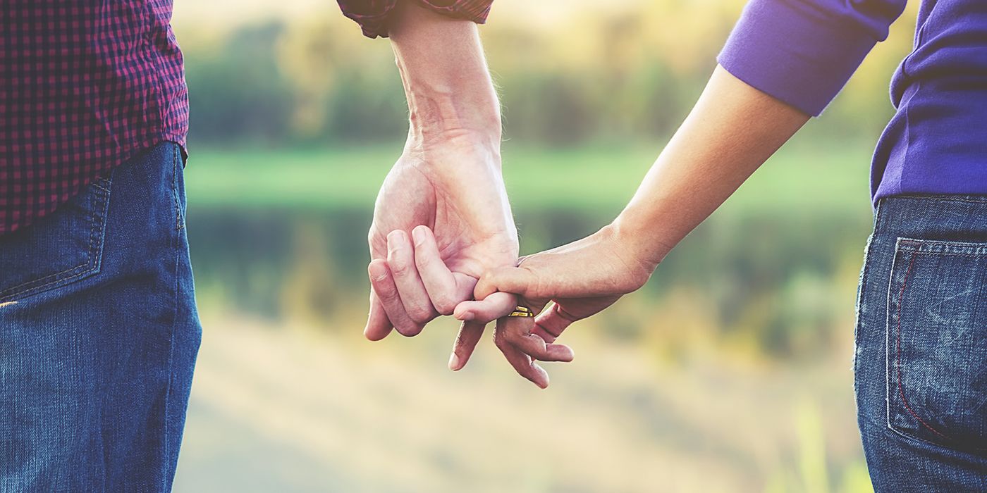 couple holding hands