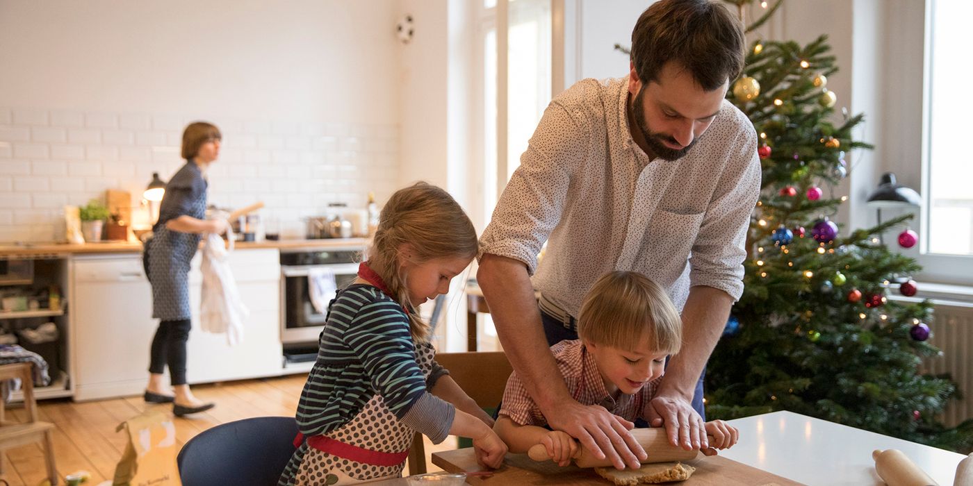 family making cookies