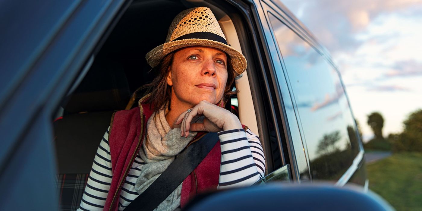 A woman in nature considers options for an inheritance.