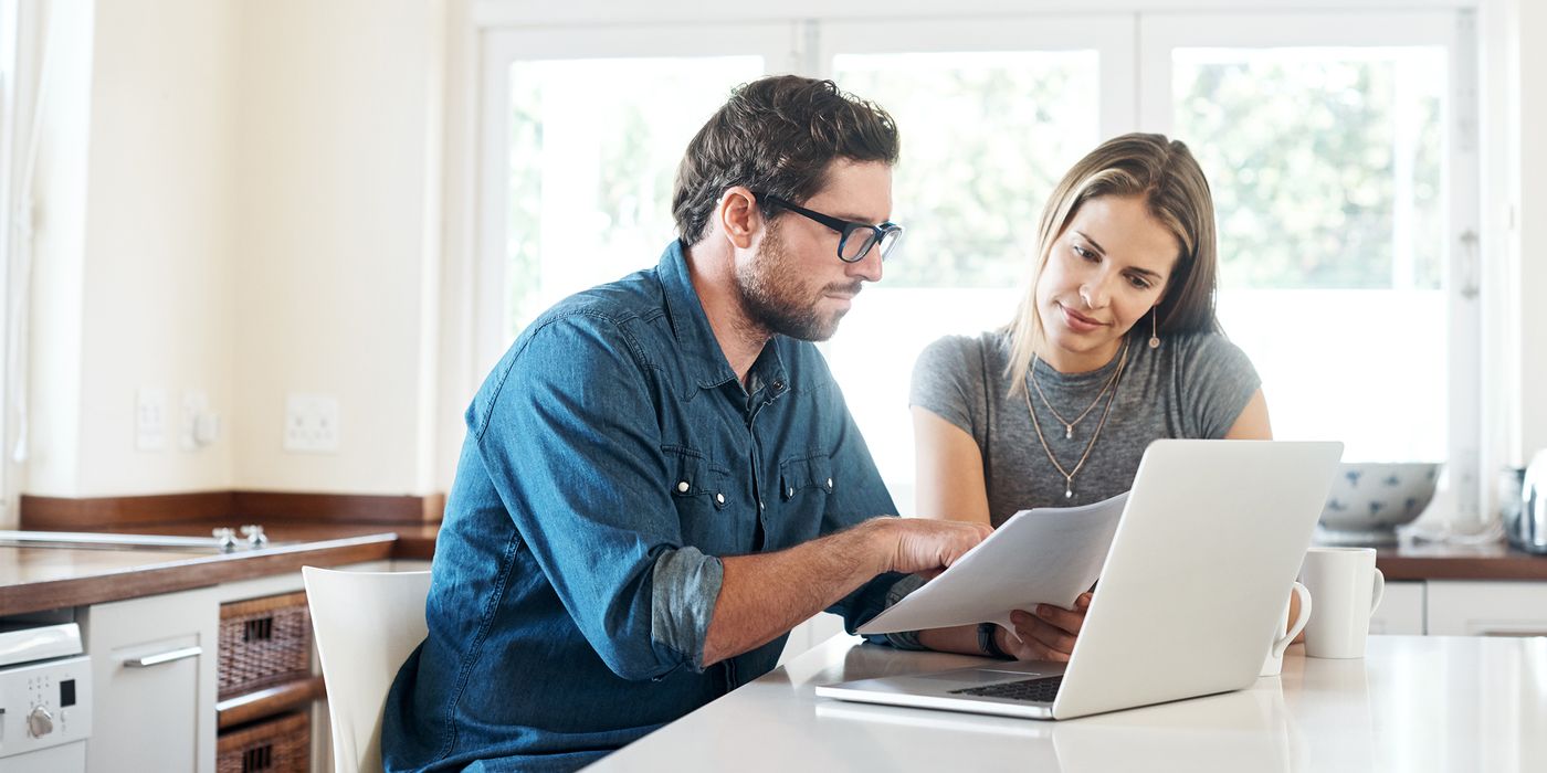 couple working on tax returns