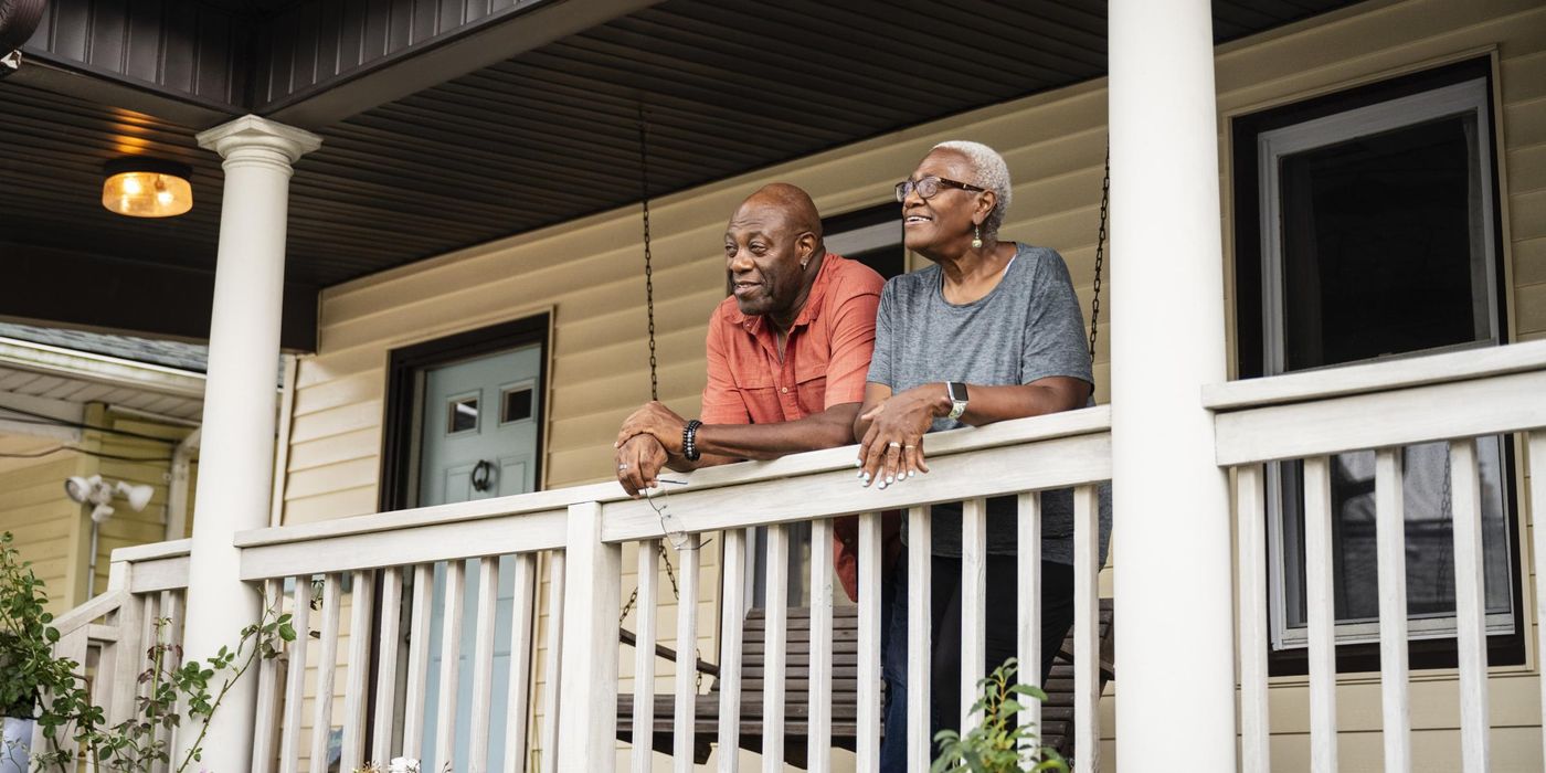 Senior couple relaxing on a porch