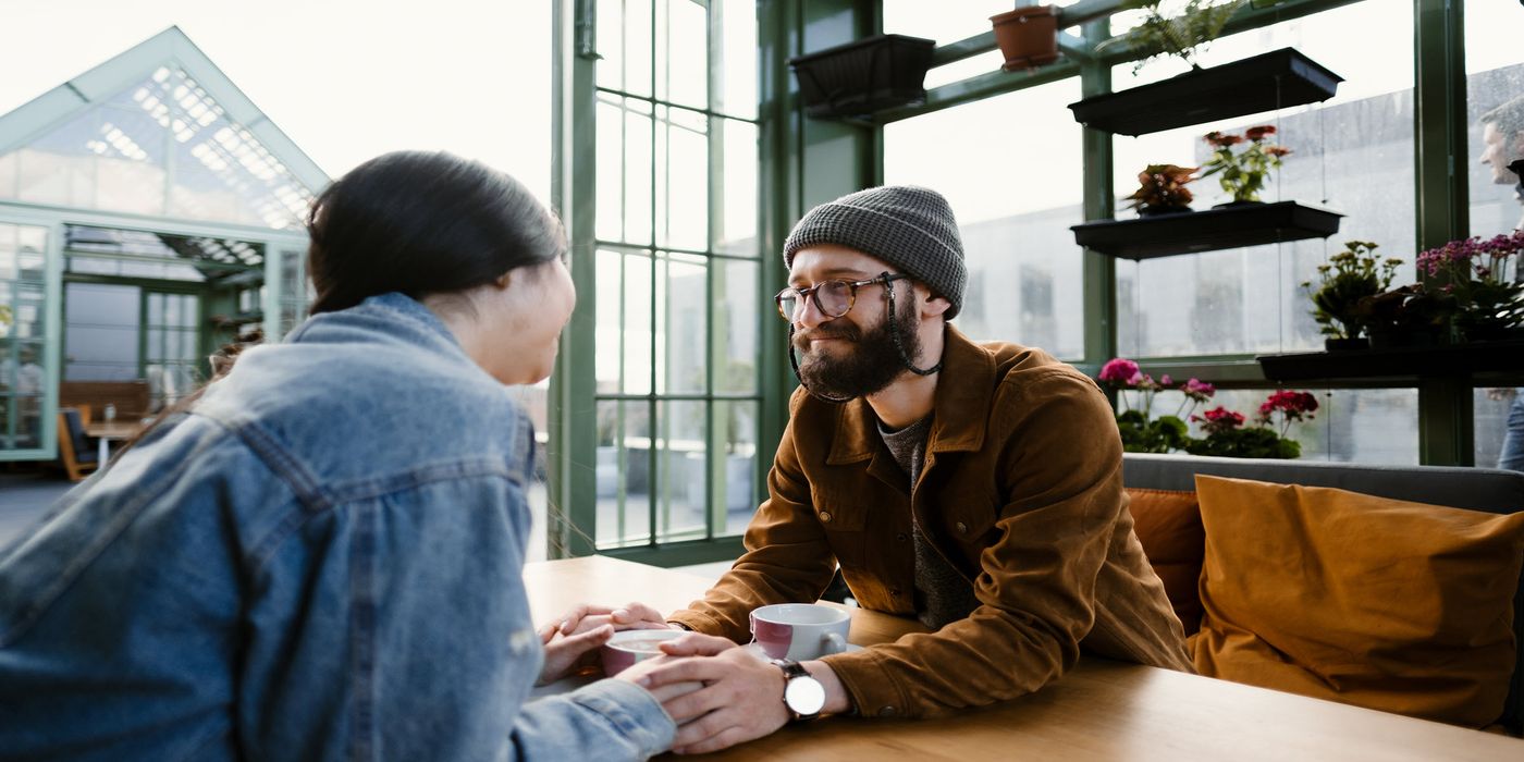 Couple gazing into each other's eyes