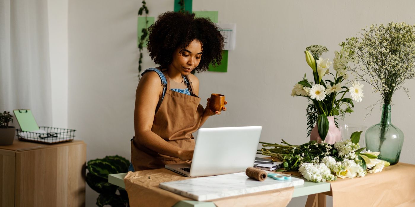woman working on her debt