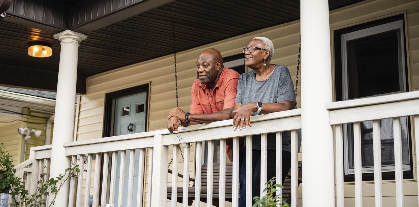Senior couple relaxing on a porch