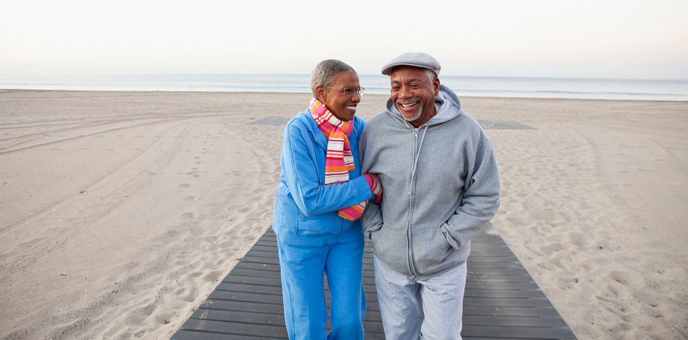 couple walking on beach