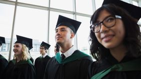 Group of college grads considering national service jobs