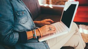 Woman on laptop writing the perfect email 