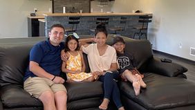 Sara and Jason Eickhoff and their children