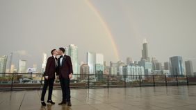 Chase Vedrode and his husband, Jason, on their wedding day.