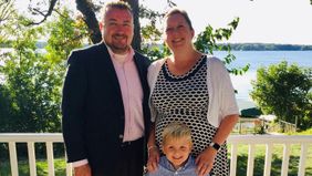 Mindy Wilke with her husband and son.