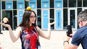 Woman participating in Northwestern Mutual's #LemonTopChallenge