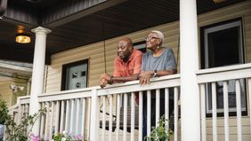 Senior couple relaxing on a porch