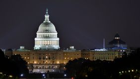 The U.S. Capitol Building at night