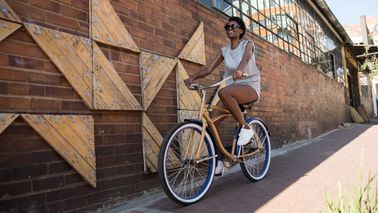 woman riding a bike