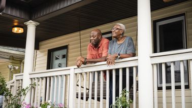 Senior couple relaxing on a porch