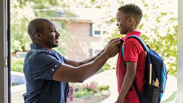 Family members prepare for school