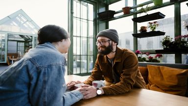 Couple gazing into each other's eyes