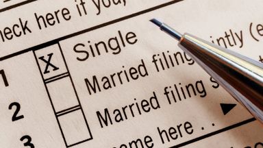 Tax form with filing status
