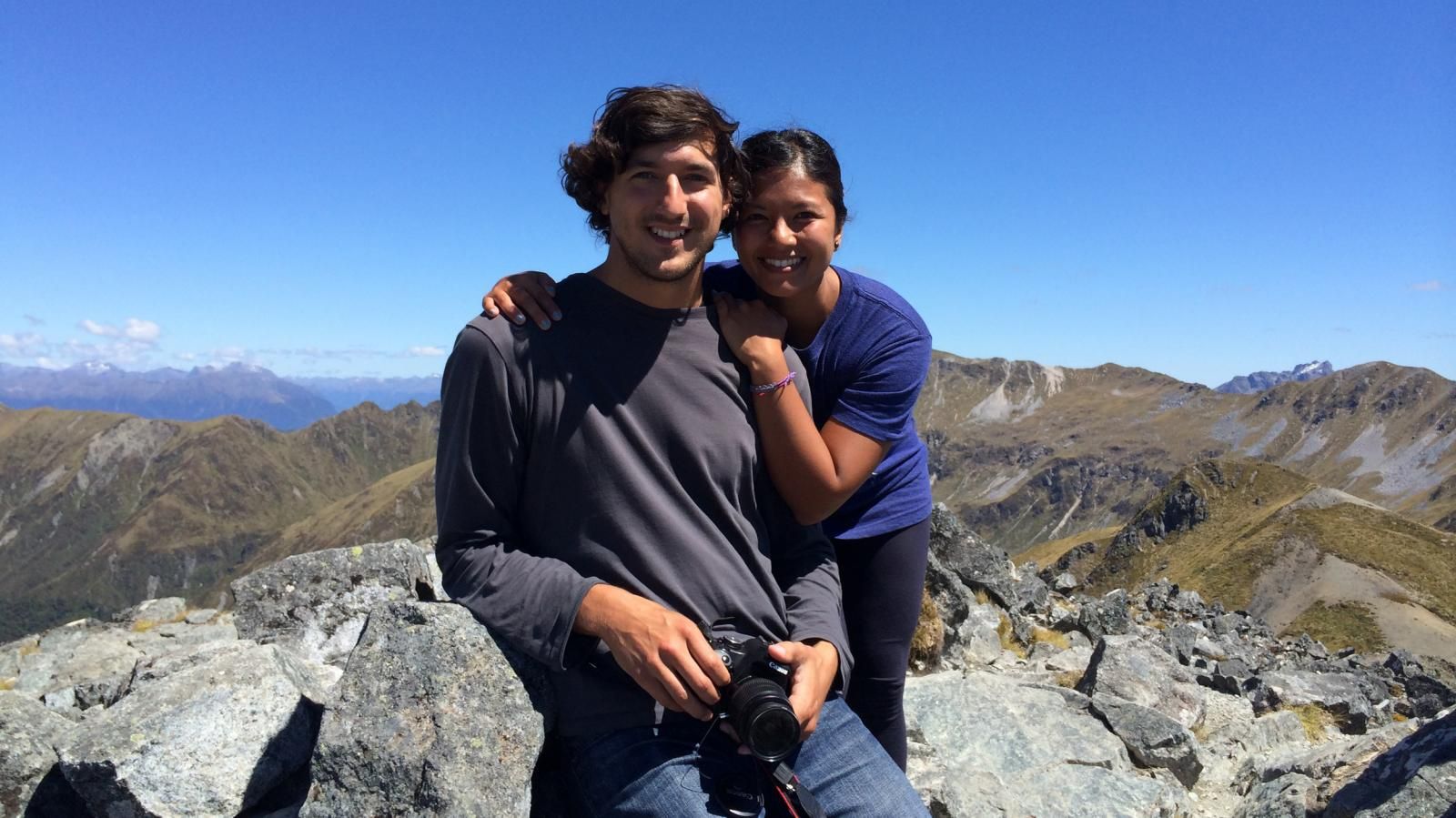 couple on top of mountain