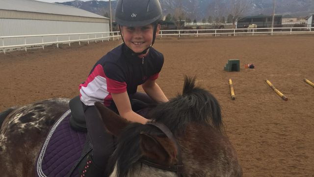 Adeline Lagerborg riding her horse.