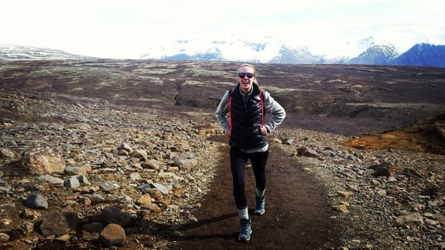 The author hiking in Iceland.