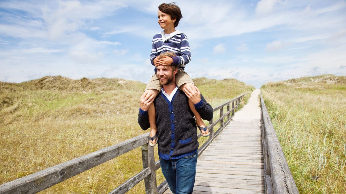 A father and son enjoy time together