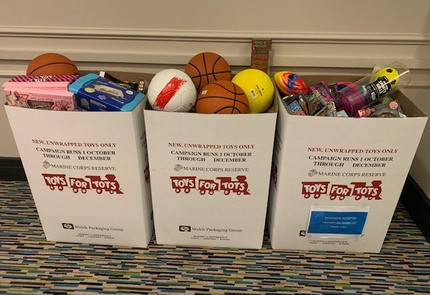 Toys for Tots bins