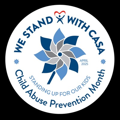 CASA Pinwheel Logo for Child Abuse Prevention Month 2025