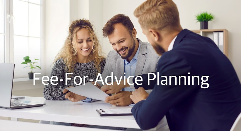 Fee-For-Advice Planning. Financial Advisor advising clients.