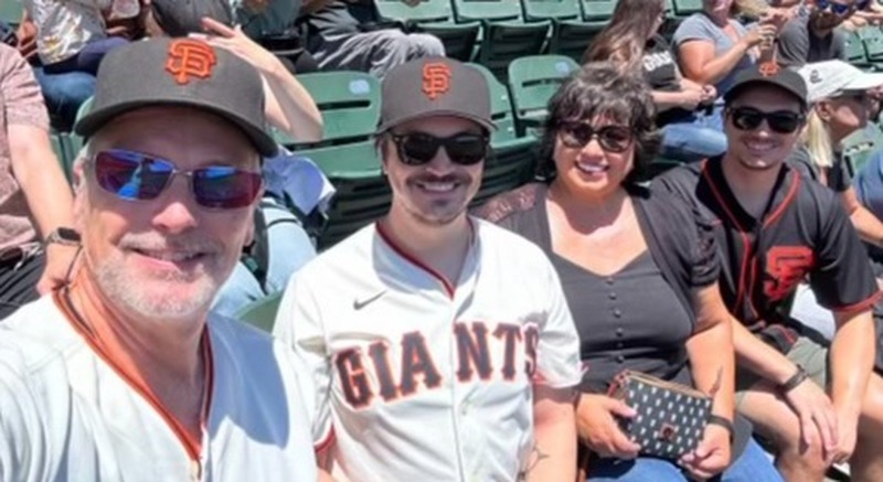 Nick and the fam at the Giants game!