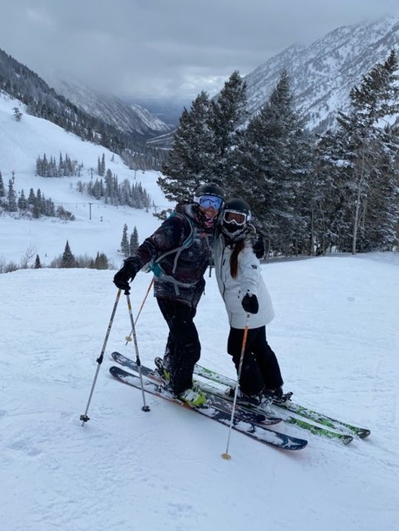 Brent and Lindsey Skiing