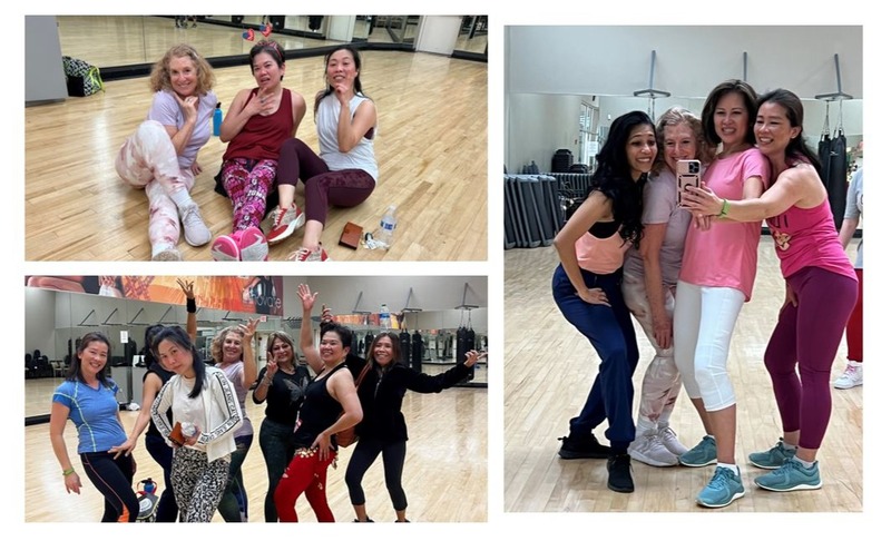 Lynn and friends enjoying Zumba!
