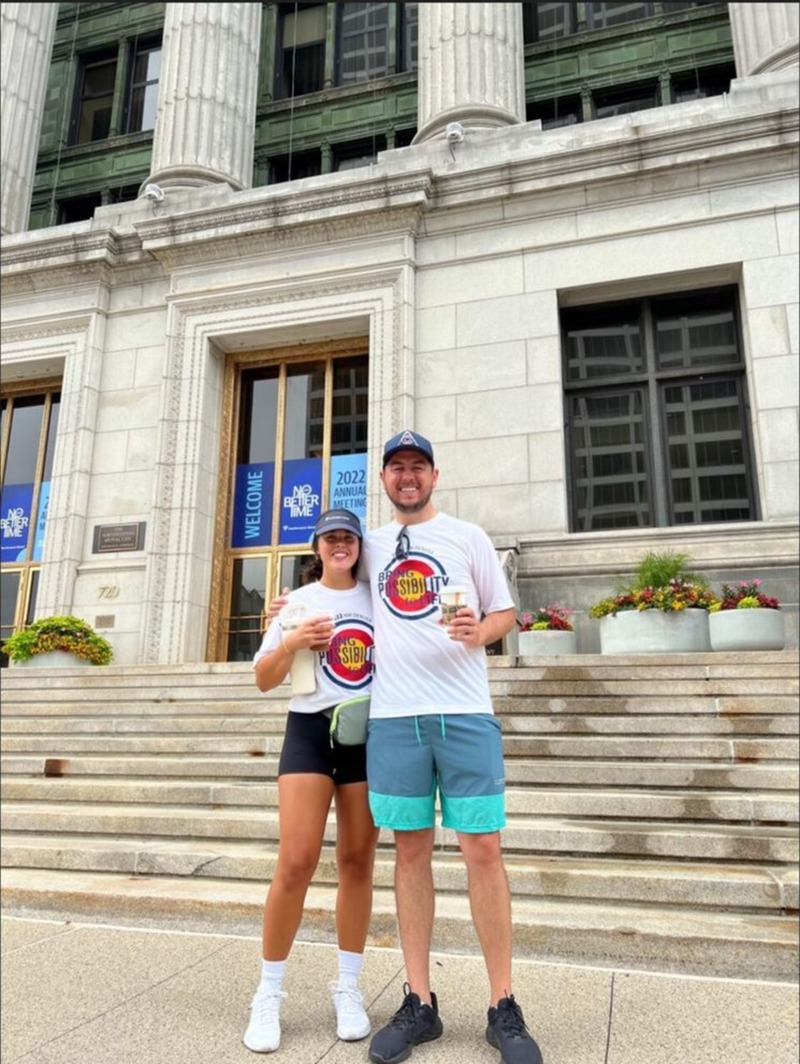 Bethaney & Adam in Milwaukee for the Roots & Wings Run/Walk